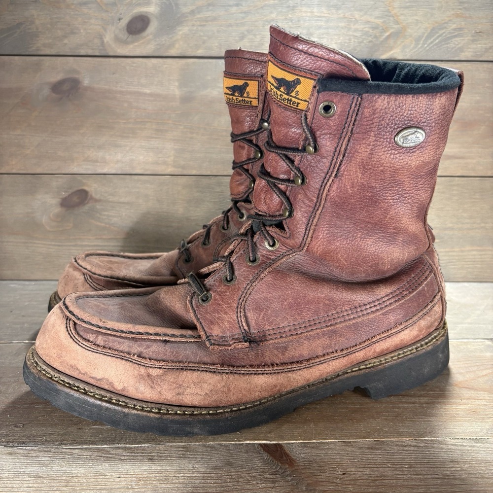 red wing irish setter wingshooter mens size 12 shoes brown leather moc toe boots